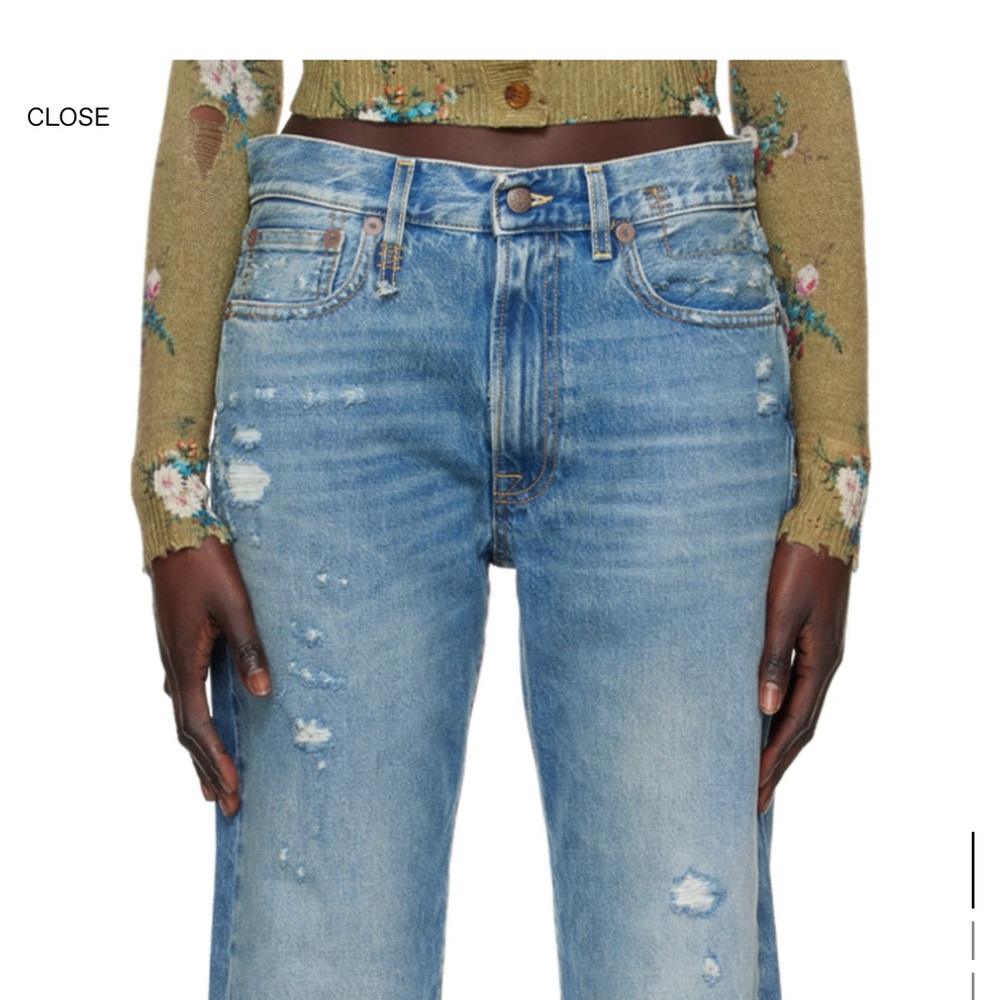 R13 BLUE BOYFRIEND JEANS SIZE 23